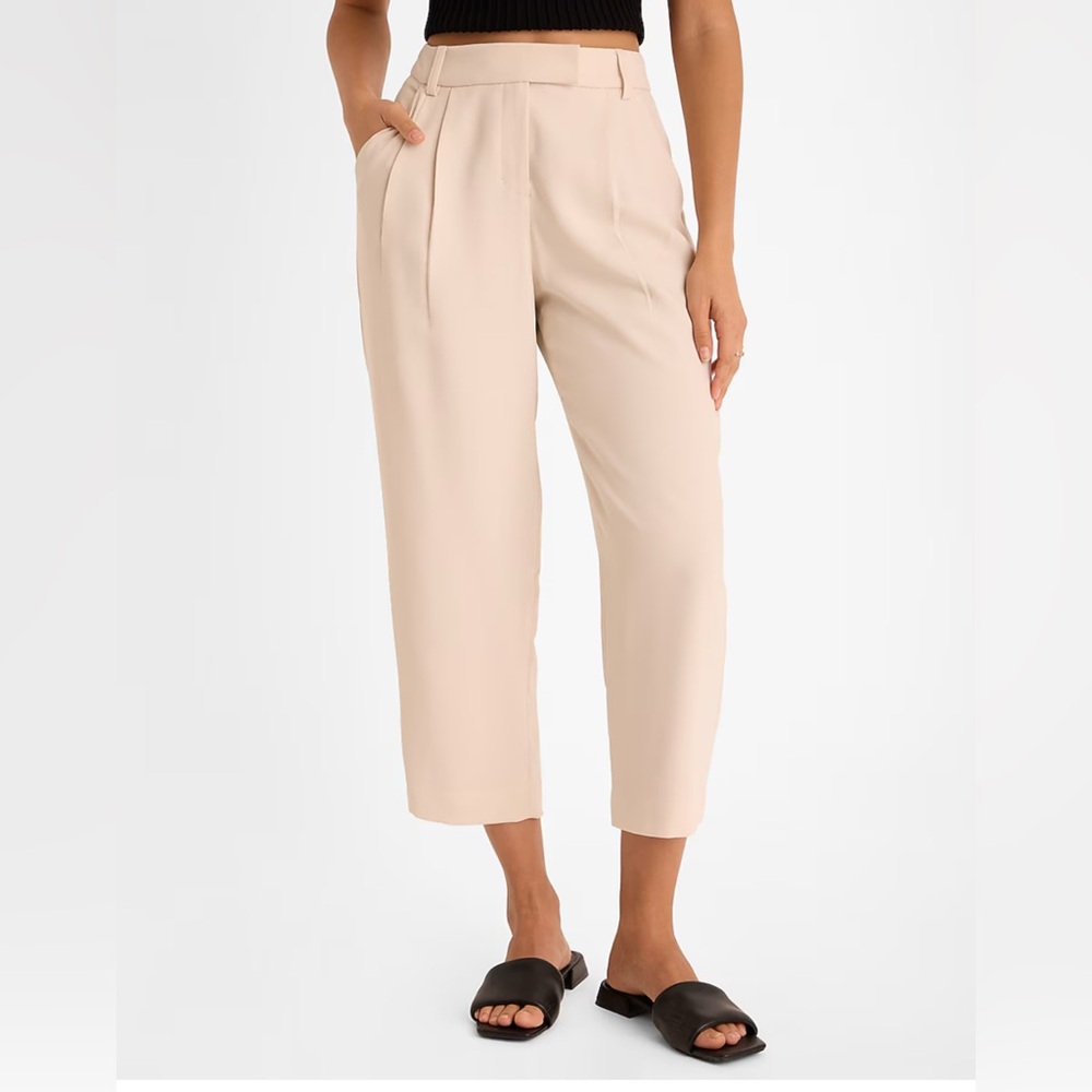 Express Womens Mid Rise Straight Leg Semi Pleated Ankle Pants  Size 4R